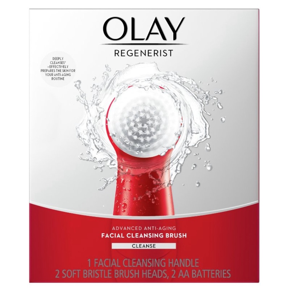 Facial Cleansing Brush by Olay Regenerist, Face Exfoliator with2 Brush Heads NWT